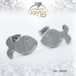 Zarcillo de Acero Variado Plateado Pez - 840350