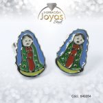 Zarcillo de Acero - Aleación Esmalte - Plateado - Virgen Multi Color - 840354