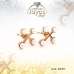 Zarcillo de Acero - Aleación Sintetico - Dorado - Cruz - 840367