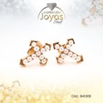 Zarcillo de Acero - Aleación Sintetico - Dorado - Cruz - 840368
