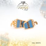 Zarcillo de Acero - Aleación Esmalte - Dorado - Refresco Azul - 840372