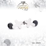 Zarcillo de Acero - Aleación Circón - Plateado - Cruz Negro - 840378