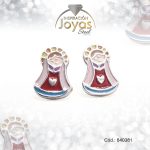 Zarcillo de Acero - Aleación Esmalte - Plateado - Virgen Multi Color - 840381