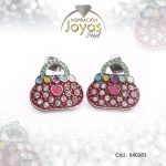 Zarcillo de Acero - Aleación Esmalte - Plateado - Cartera Multi Color - 840383