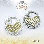 Zarcillo de Acero Variado 2 Tonos Corazón - 840415