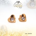 Zarcillo de Acero - Aleación Circón - Dorado - Corazón - 840454