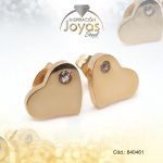 Zarcillo de Acero - Aleación Circón - Dorado - Corazón - 840461
