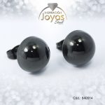 Zarcillo de Acero Esfera Negro Media Esfera - 840514