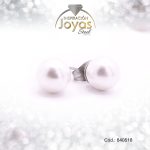 Zarcillo de Acero Esfera Perla Plateado - 840518