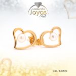 Zarcillo de Acero - Aleación Perla - Dorado - Corazón - 840520