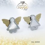 Zarcillo de Acero - Aleación Nacar - Plateado - Ángel - 840545