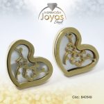 Zarcillo de Acero - Aleación Nacar - Dorado - Corazón - 840549