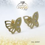 Zarcillo de Acero - Aleación Circón - Dorado - Mariposa - 840557