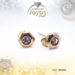 Zarcillo de Acero - Aleación Circón - Dorado - Hexágono - 840560