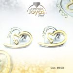 Zarcillo de Acero - Aleación Circón - 2 Tonos - Corazón - 840566
