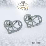 Zarcillo de Acero Variado Plateado Corazón - 840601