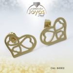 Zarcillo de Acero Variado Dorado Corazón - 840602