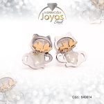 Zarcillo de Acero - Aleación Nacar - Plateado - Gato - 840614