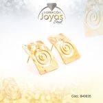 Zarcillo de Acero Variado Dorado Cuadrado - 840635