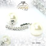 Zarcillo de Acero Variado Doble Aleación Perla Plateado Esfera - 840690