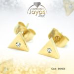 Zarcillo de Acero - Aleación Circón - Dorado - Triángulo - 840695