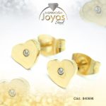 Zarcillo de Acero - Aleación Circón - Dorado - Corazón - 840698