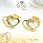 Zarcillo de Acero - Aleación Nacar - Dorado - Corazón - 840705