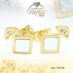 Zarcillo de Acero - Aleación Nacar - Dorado - Rombo - 840706