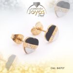 Zarcillo de Acero - Aleación Nacar - Dorado - Corazón - 840707