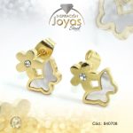 Zarcillo de Acero - Aleación Nacar - Dorado - Mariposa - 840708