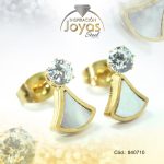 Zarcillo de Acero - Aleación Nacar - Dorado - Triángulo - 840710