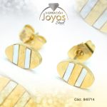 Zarcillo de Acero - Aleación Nacar - Dorado - Óvalo - 840714