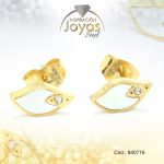 Zarcillo de Acero - Aleación Nacar - Dorado - Hoja - 840716