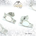 Zarcillo de Acero - Aleación Nacar - Plateado - Buho - 840718