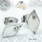 Zarcillo de Acero - Aleación Nacar - Plateado - Hoja - 840722