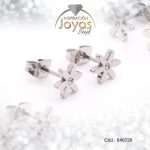 Zarcillo de Acero - Aleación Circón - Plateado - Flor - 840726