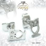 Zarcillo de Acero - Aleación Circón - Plateado - Buho - 840727