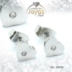 Zarcillo de Acero - Aleación Circón - Plateado - Corazón - 840728