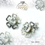 Zarcillo de Acero - Aleación Circón - Plateado - Flor - 840731