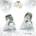 Zarcillo de Acero - Aleación Circón - Plateado - Triángulo - 840744