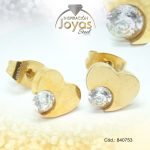 Zarcillo de Acero - Aleación Circón - Dorado - Corazón - 840753