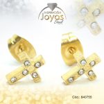 Zarcillo de Acero - Aleación Circón - Dorado - Cruz - 840755