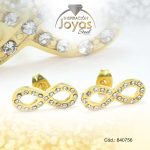 Zarcillo de Acero - Aleación Circón - Dorado - Infinito - 840756