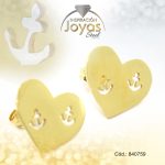 Zarcillo de Acero Variado Dorado Corazón - 840759
