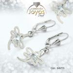 Zarcillo de Acero Colgante Circón Plateado Libélula - 840770
