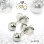 Zarcillo de Acero Esfera Plateado - 840778