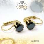 Zarcillo de Acero Colgante Piedra Dorado Solitario - 840789