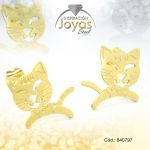Zarcillo de Acero Variado Dorado Gato - 840797