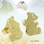 Zarcillo de Acero Variado Dorado Oso - 840799