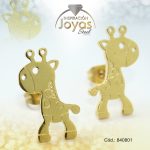 Zarcillo de Acero Variado Dorado Jirafa - 840801